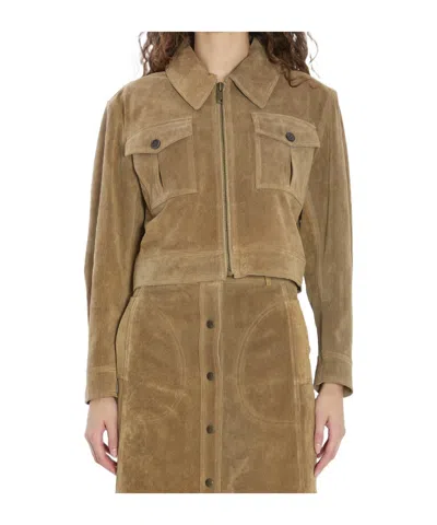 ARMA ARMA CROPPED SUEDE JACKET