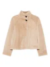 Arma High-neck Buttoned Jacket In Neutral