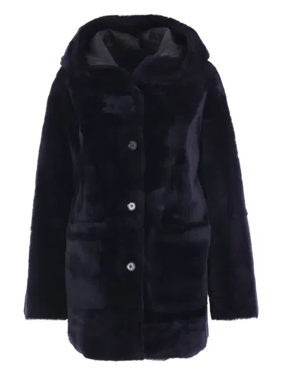 ARMA HOODED SHEARLING COAT