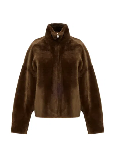 Arma Indy Reversible Shearling Jacket In Brown