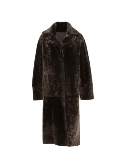 Arma Ines Faux-fur Coat In Burgundy