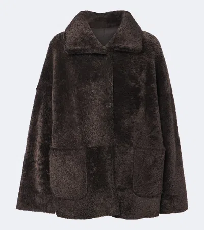 Arma Isabella Reversible Shearling Jacket In Brown
