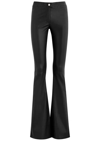 Arma Izzy Flared Leather Trousers In Black