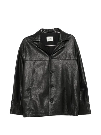 Arma Long-sleeve Leather Jacket In Animal Print