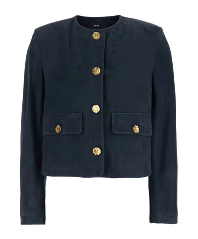 ARMA ARMA LORENNE SUEDE BUTTON-UP JACKET