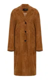 Arma Jella Suede Coat In Brown