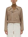 Arma Woman Jacket Dove Grey Size 6 Goat Skin In Beige