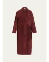 Arma Judy Button-front Suede Coat In Mahogany