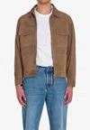 Arma Flap-pocket Kale Suede Jacket In Brown