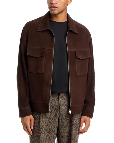 Arma Kale Suede Leather Jacket In Brown