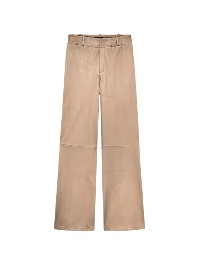 Arma Karina Panelled Leather Trousers In Brown