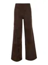 Arma Karina Stretch Suede Trousers In Brown