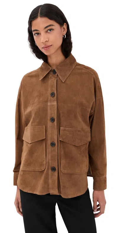 Arma Kaylee Lamb Paper Jacket Saddle In Brown