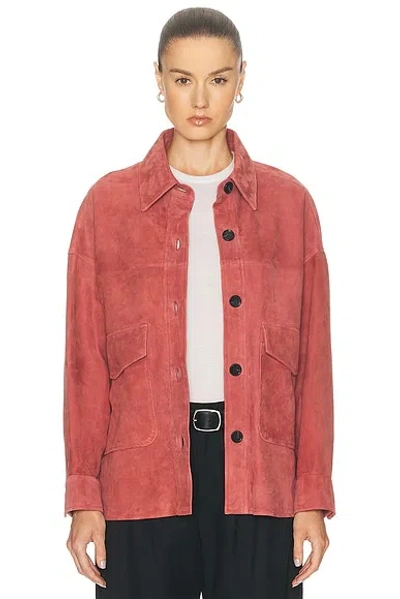 Arma Kaylee Lamb Suede Jacket In Red