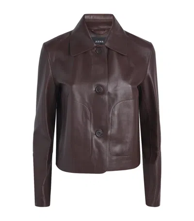 Arma Kaylee Leather Jacket In Brown