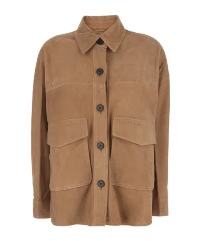 Arma Kaylee Suede Jacket In Brown