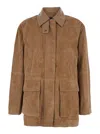 Arma Suede Lamb Leather Jacket In Brown