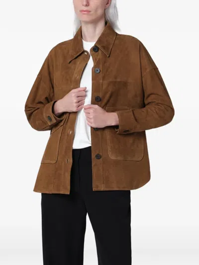Arma Kaylee Olive Green Suede Shirt Jacket