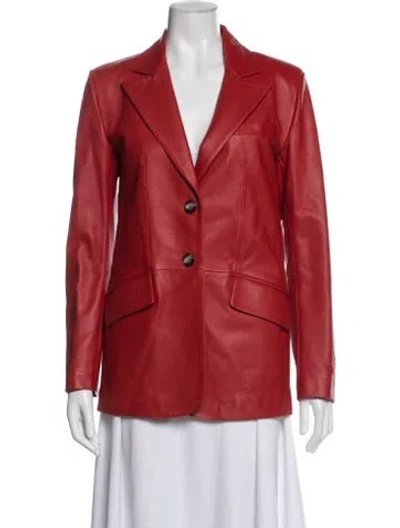 Pre-owned Arma Lamb Leather Blazer In Red