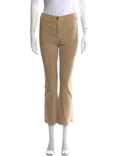 Pre-owned Arma Lamb Leather Flared Pants In Neutrals