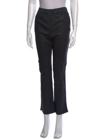 Pre-owned Arma Lamb Leather Flared Pants W/ Tags In Black