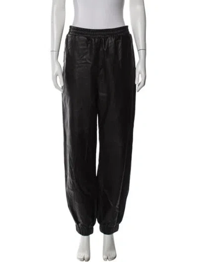 Pre-owned Arma Lamb Leather Skinny Leg Pants In Black