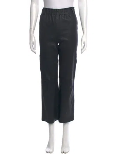 Pre-owned Arma Lamb Leather Straight Leg Pants In Black