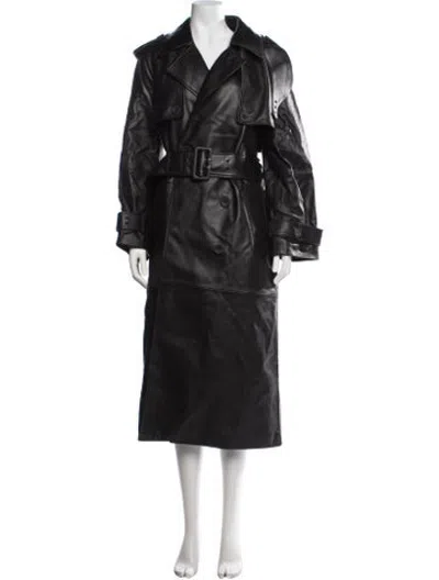 Pre-owned Arma Lamb Leather Trench Coat In Black