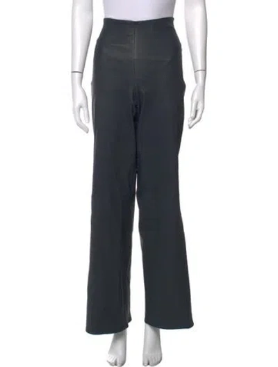 Pre-owned Arma Lamb Leather Wide Leg Pants In Grey