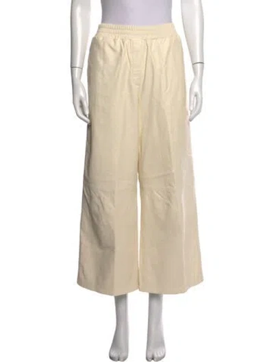 Pre-owned Arma Lamb Leather Wide Leg Pants In Neutrals