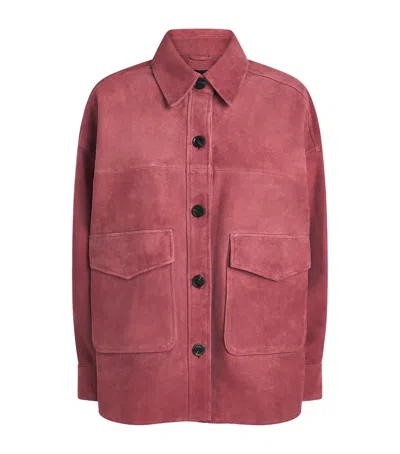 Arma Lamb Suede Kaylee Shacket In Pink