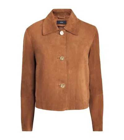 Arma Lamb Suede Maeve Jacket In Brown