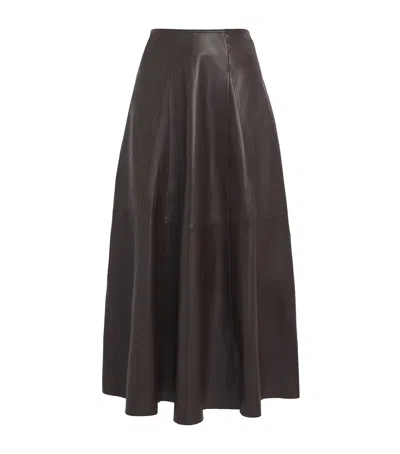 Arma Lambskin Eleni Maxi Skirt In Brown