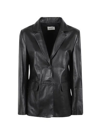 Arma Lambskin Leather Jacket In Black