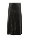Arma Lambskin Midi Skirt In Black