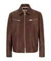 Arma Maze Brown Jacket With Classic Collar And Zipped Cuffs In Leather Man In Brown