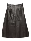 Arma Leather A-line Skirt In Brown