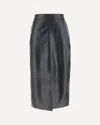 Arma Midi Black Skirt With Front Slit In Black