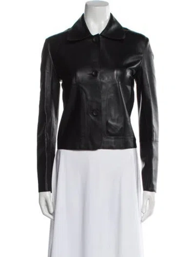 Pre-owned Arma Leather Biker Jacket In Black