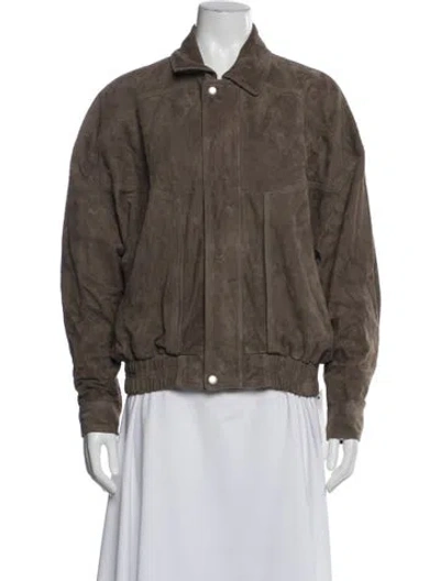 Pre-owned Arma Leather Bomber Jacket In Brown