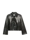 Arma Leather Button-up Jacket In Black