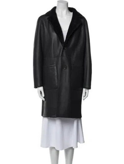 Pre-owned Arma Leather Faux Fur Coat In Black