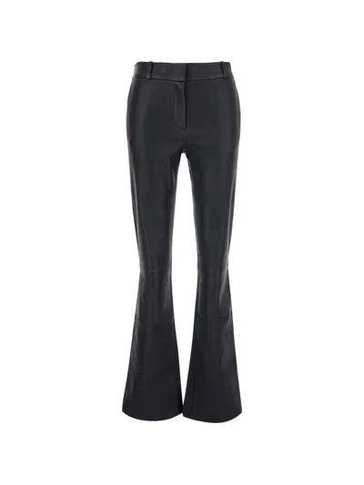 Arma Leather Flared Trousers In Multi