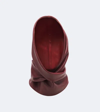 Arma Leather Hood In Red
