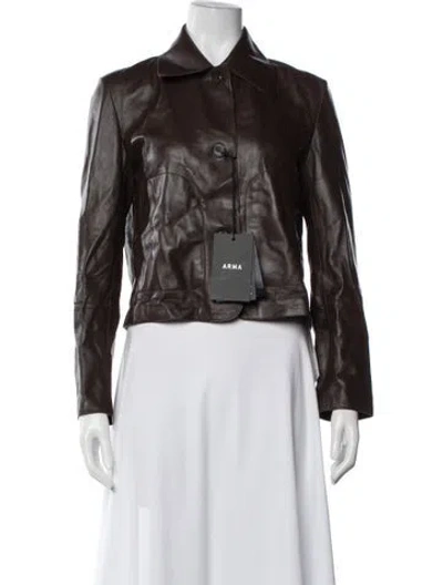 Pre-owned Arma Leather Jacket In Brown