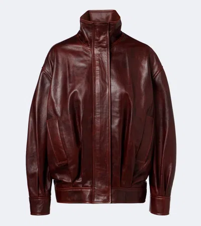 Arma Leather Jacket In Burgundy