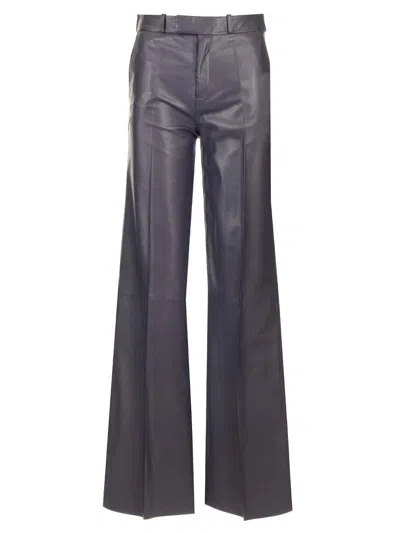 Arma Leather June Wide Leg Trouser In Blue