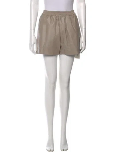 Pre-owned Arma Leather Mini Shorts W/ Tags In Brown