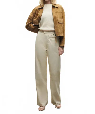 Arma Leather Pant In Ecru In White