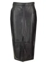 Arma Midi Black Skirt With Front Slit In Black